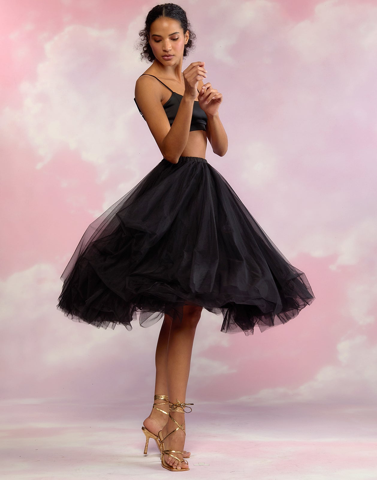 Proud african american little girl on ballet wearing a pink tutu skirt  children standing in ballet. AI Generated 28064412 Stock Photo at Vecteezy